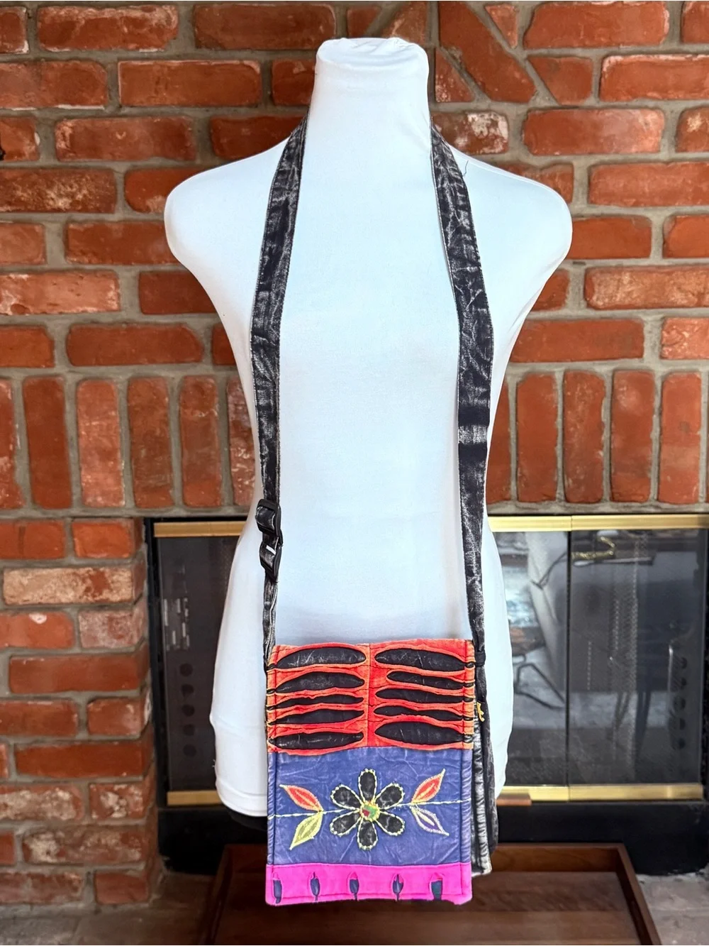 Vintage Boho Crossbody Festival Bag Embroidered Patchwork Cotton Hippie Travel S